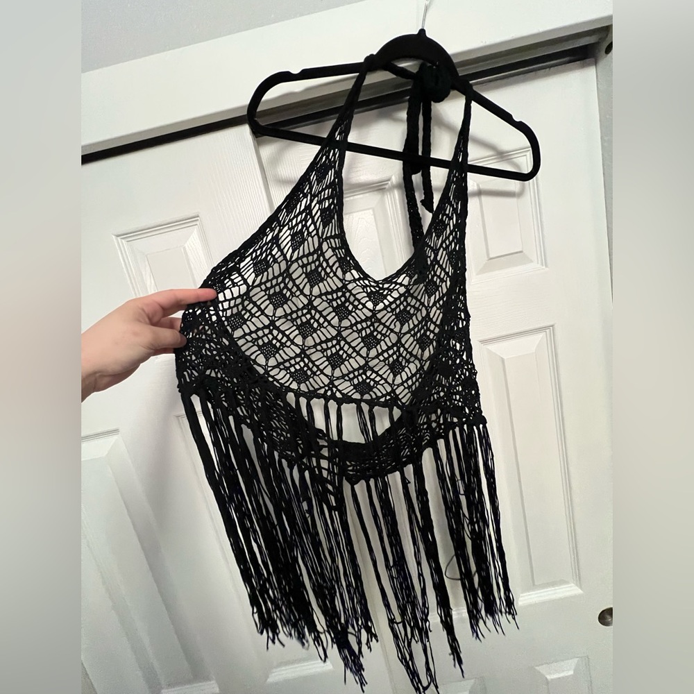 Shein NWOT Crochet Swim Cover Crop Top